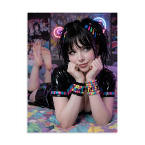Raven Hair Gothic Pinup Wall Poster