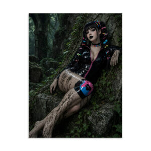 Midnight Mirror Goth Pinup Girl Print