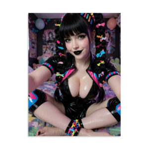 Night Bloom Goth Pinup Girl Print