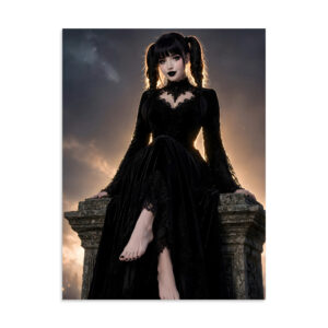 Black Dahlia Goth Pinup Poster Print